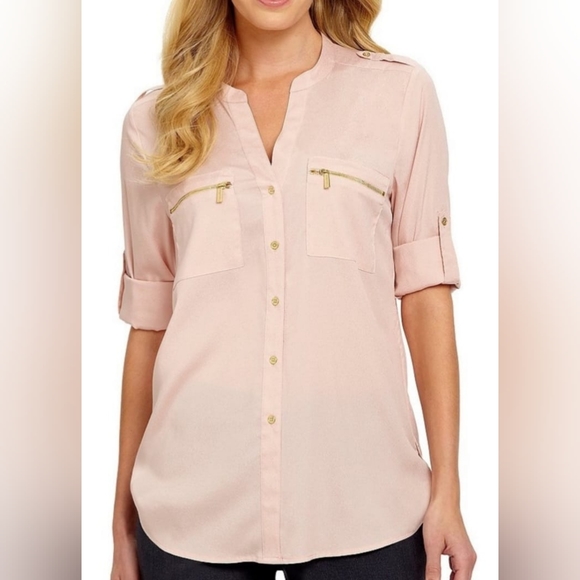 Calvin Klein Women's Career/Office Shirt, Dust Pink, Medium Size - Picture 3 of 16